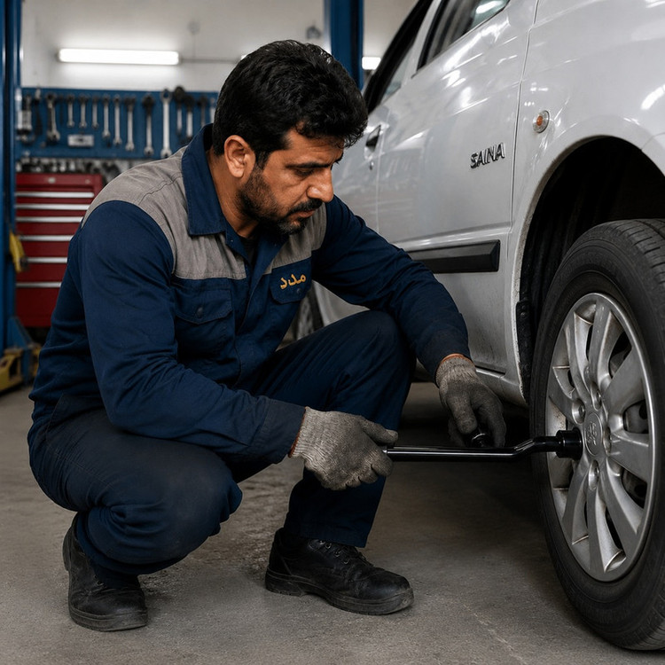 آچار چرخ شرکت صنعتی مددرویان کد 11 سایز 19 میلیمتر مناسب برای کوییک، ساینا و تیبا