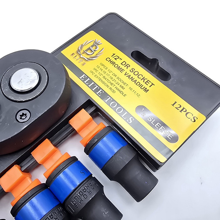 آچار بکس جغجغه ای الیت مدل 1/2 DR SOCKET مجموعه 12 عددی