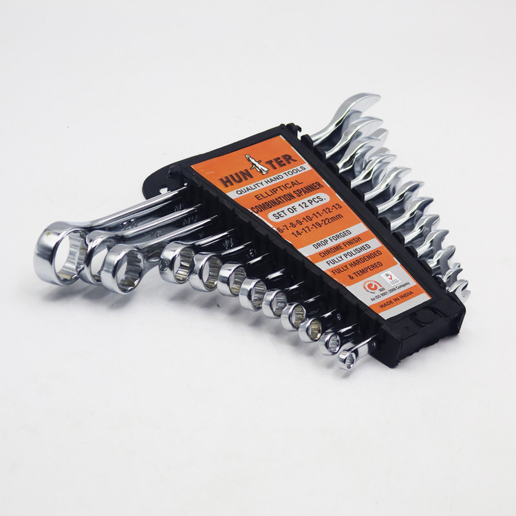 آچار یکسر تخت و یکسر رینگی هانتر مدل YP-PELEKANI-6/22MM مجموعه 12 عددی