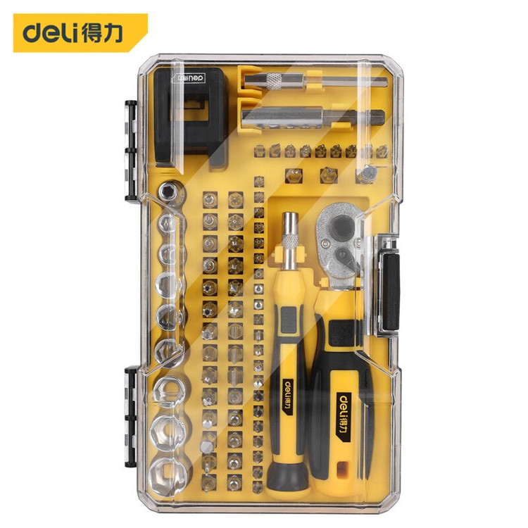 ست سری پیچ گوشتی و بکس دلی مدل DL3575 مجموعه 75 عددی