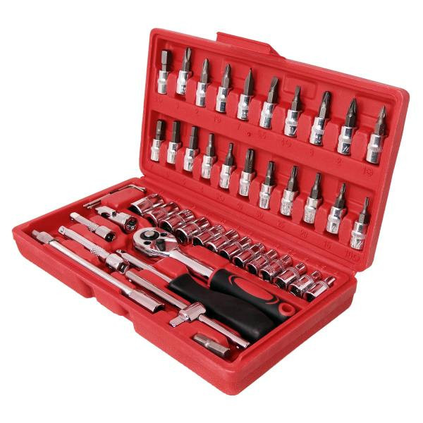 مجموعه 46 عددی آچار و سری بکس و پیچ گوشتی مدل XR-4546