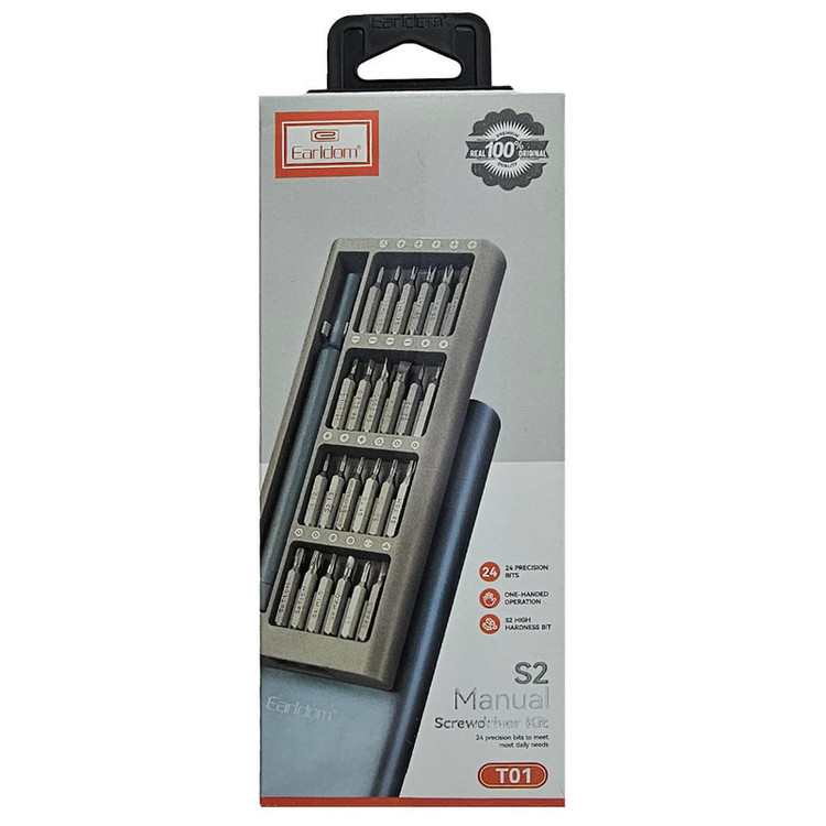 پیچ گوشتی ارلدام مدل ET-T01 S2 بسته 24 عددی