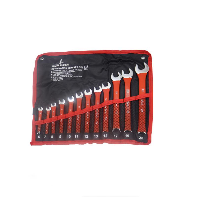 آچار یکسر تخت و یکسر رینگی هانتر مدل YP-6-22MM مجموعه 12 عددی