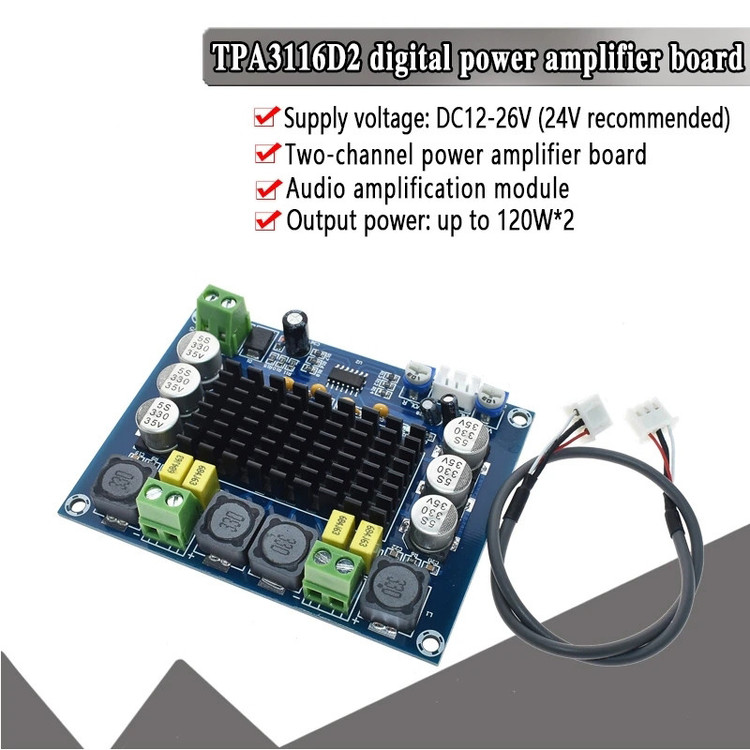 ماژول آمپلی فایر استریو مدل 120 وات کد TPA3116D2_12-26