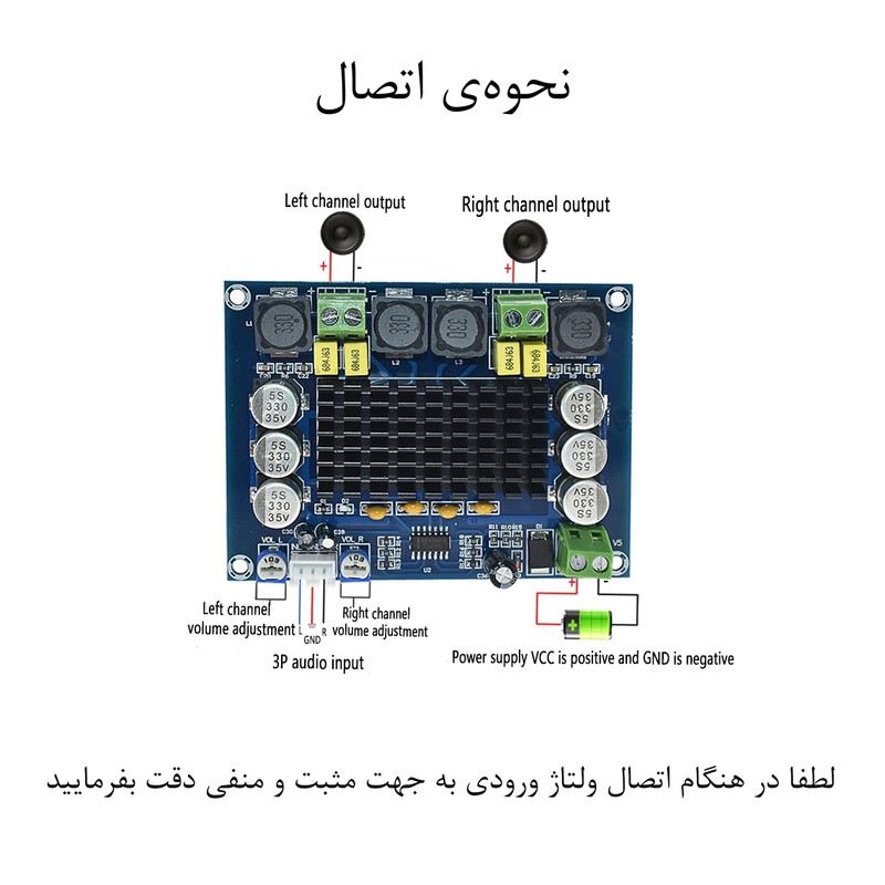 ماژول آمپلی فایر استریو مدل 120w