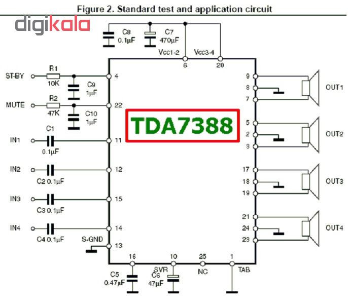 ماسفت صدا اس تی مدل TDA7388