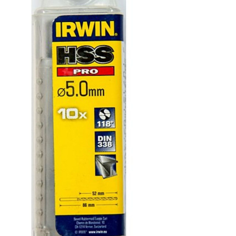 مته آهن اروین مدل 10502281 سایز 5 میلیمتر مجموعه 2 عددی