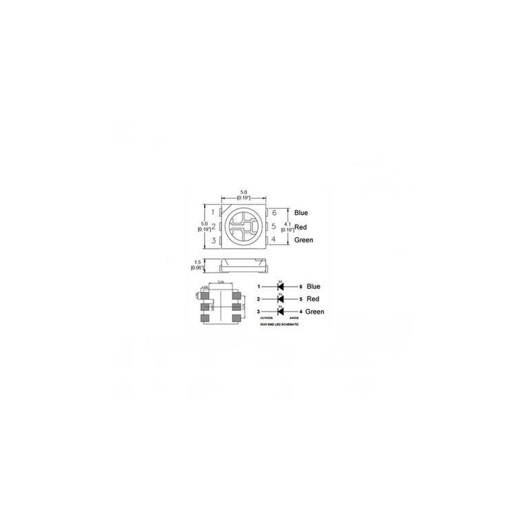 چیپ ال ای دی مدل RGB5050-KV00A بسته 24 عددی