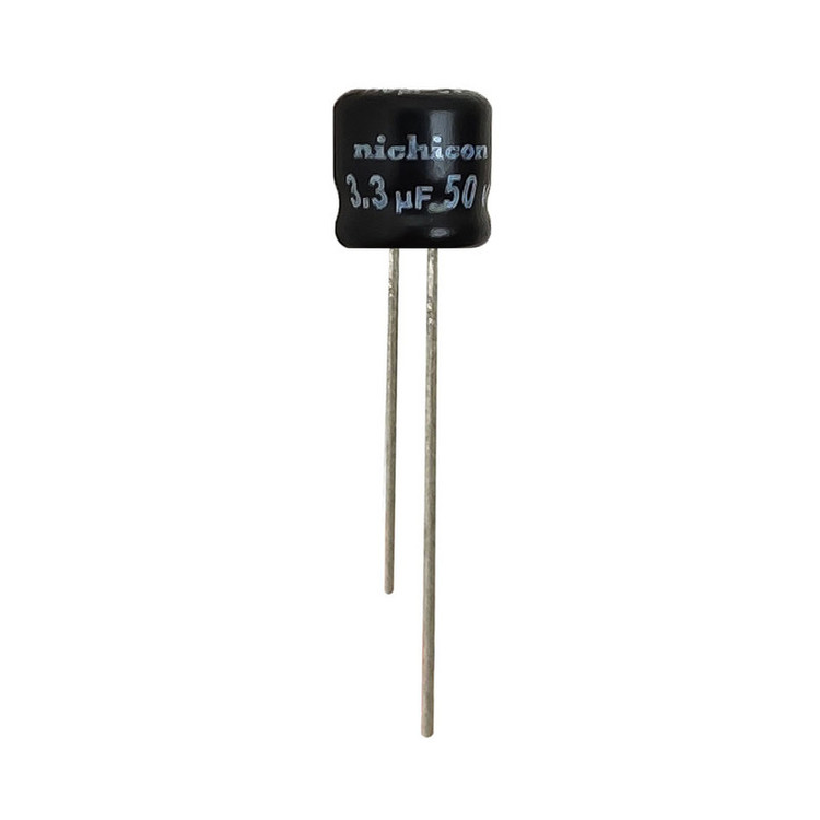 خازن الکترولیت 3.3 میکروفاراد 50 ولت نیچیکون مدل SK-3350 بسته 16 عددی