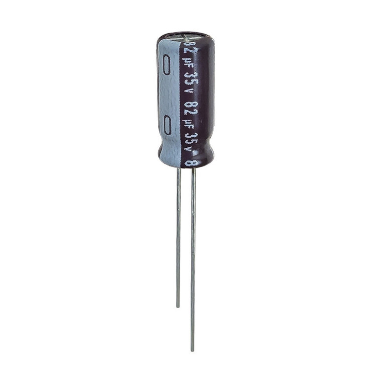 خازن الکترولیت 82 میکروفاراد 35 ولت نیچیکون مدل SK-8235 بسته 16 عددی