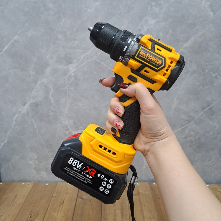 مجموعه 28 عددی دریل پیچ گوشتی شارژی براشلس صنعتی نیو پاور مدل JAPAN _ TECHNOLOGY