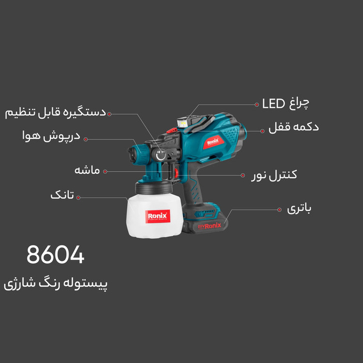 پیستوله رنگ شارژی رونیکس مدل 8604