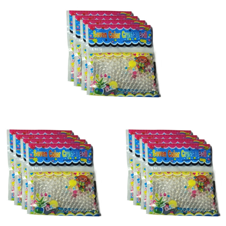 خاک ژله ای مدل کریستالی شفاف وزن 3 گرم بسته 12 عددی
