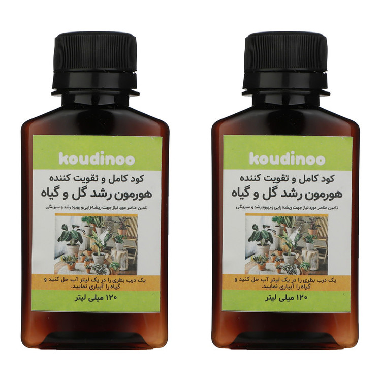 کود کامل و تقویت کننده هورمون رشد گل و گیاه کودینو مدل K-20 حجم 120 میلی لیتر بسته 2 عددی