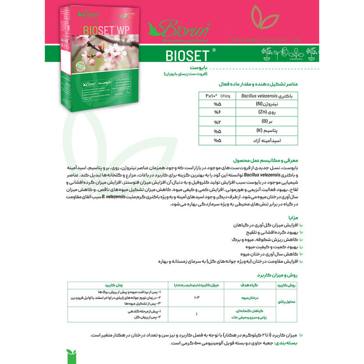 کود زیستی بایوران مدل فروت ست وزن 1 کیلوگرم