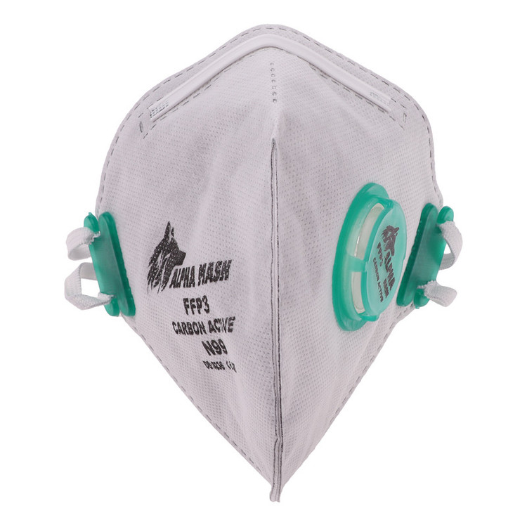 ماسک تنفسی آلفا ماسک 7 لایه کد N99 CARBON ACTIVE بسته 12 عددی