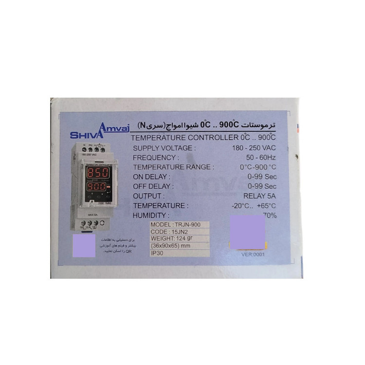 ترموستات کنترلر دما 0 الی 900 درجه شیوا امواج مدل TRJN-900 کد 15JN2