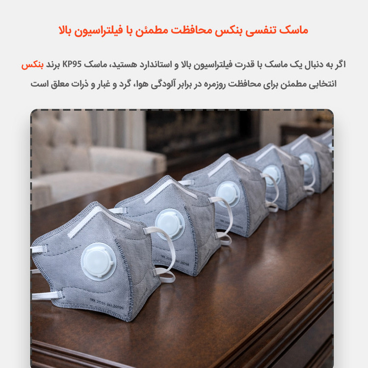 ماسک تنفسی بنکس مدل KP95-PFE بسته 5 عددی
