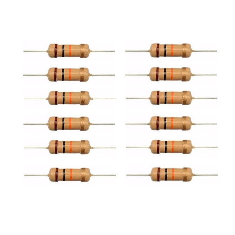 مقاومت 10 کیلو اهم 2 وات کد QUANTOM بسته 12 عددی