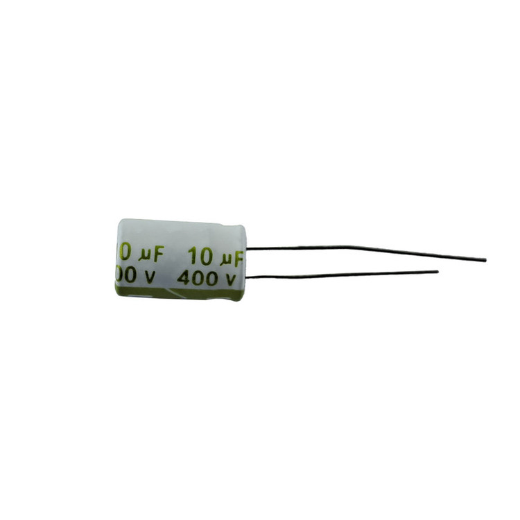 خازن الکترولیت 10uF میکرو فاراد جی دبلیو کو مدل 400V ولت بسته 2 عددی