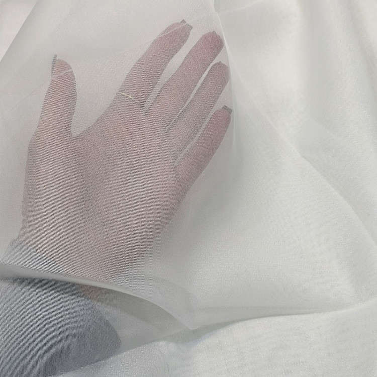 پارچه پرده عرض 3 متر مدل حریرشاین رنگ سفید
