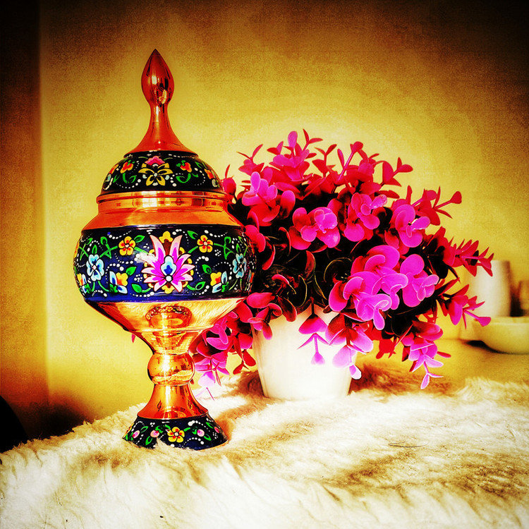 شکلات خوری مسی نگارستان نیلی مدل پرداز کد payedar20