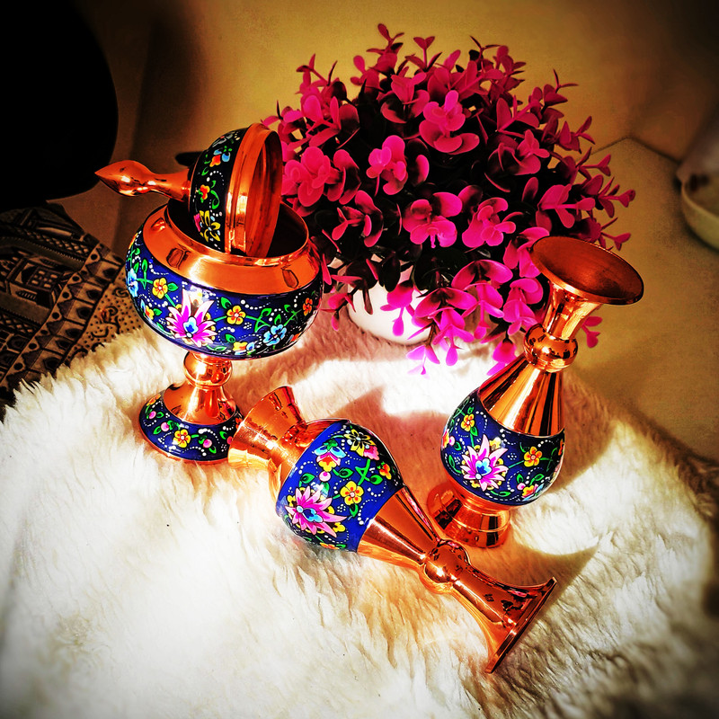 شکلات خوری مسی نگارستان نیلی مدل پرداز کد payedar20