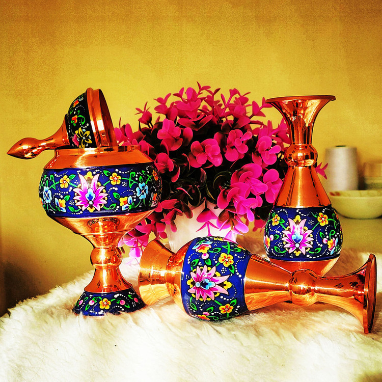 شکلات خوری مسی نگارستان نیلی مدل پرداز کد payedar20