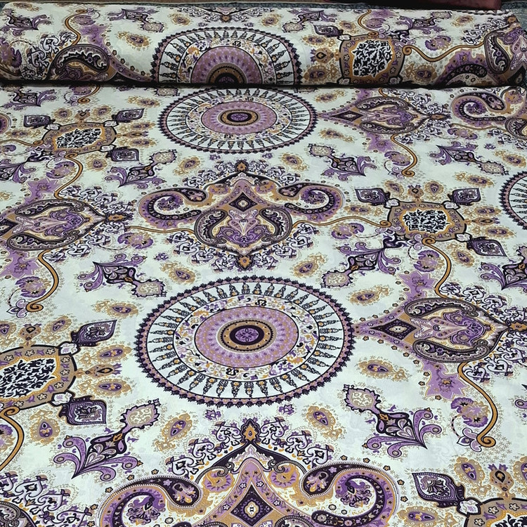 پارچه ملحفه عرض 2 متر مدل خورشید رنگ بنفش