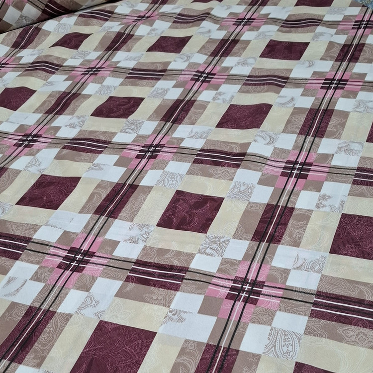پارچه ملحفه عرض 1.96 متر مدل یاقوت رنگ زرشکی