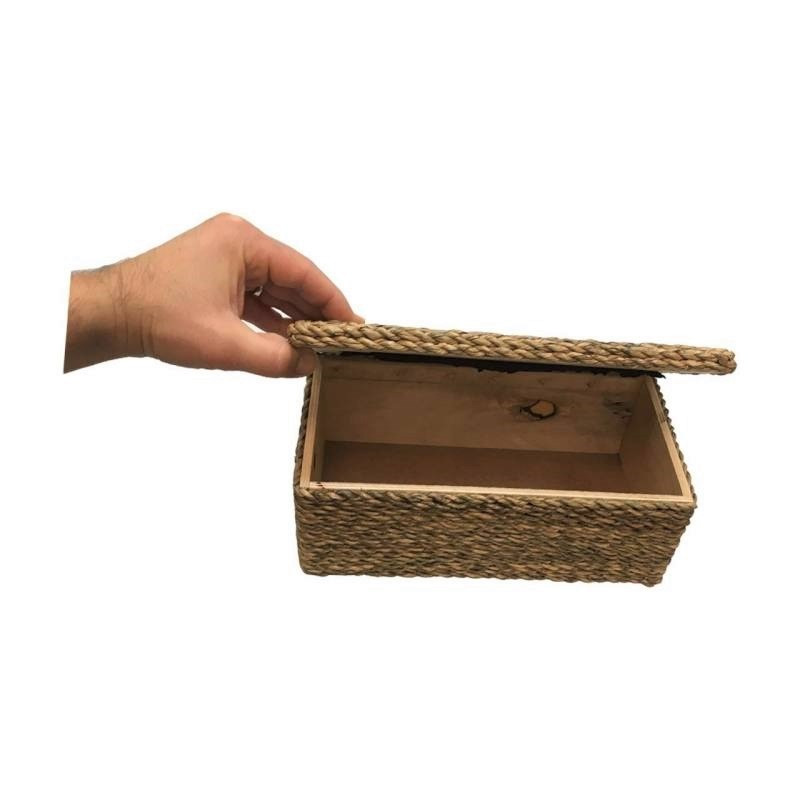 ست سطل و جعبه دستمال کاغذی حصیری مدل SH-NE05