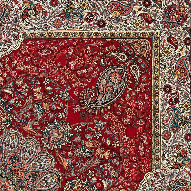 رومیزی ترمه نگین خاتم یزد طرح افشاری کد GH3