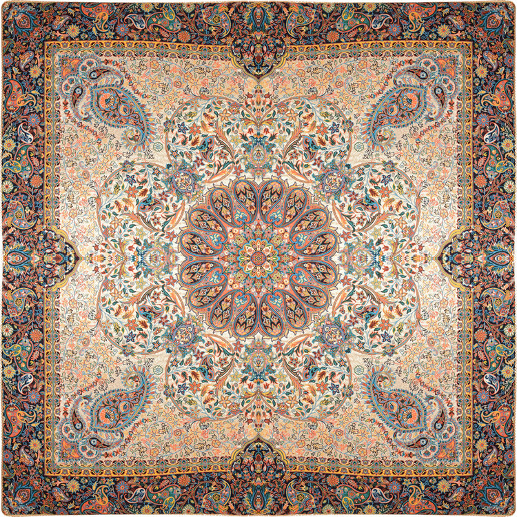 رومیزی ترمه نگین خاتم یزد طرح افشاری کد LMSRM2