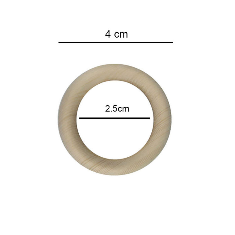 اسلایس چوبی مدل حلقه چوبی مدل 40mm بسته 5 عددی