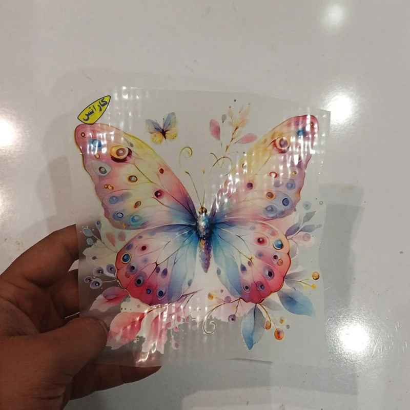 استیکر پارچه و لباس کارانس مدل پروانه کد AST-93 بسته 2 عددی