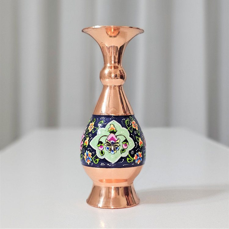 گلدان مسی نگارستان نیلی مدل پرداز کد JR-16trj