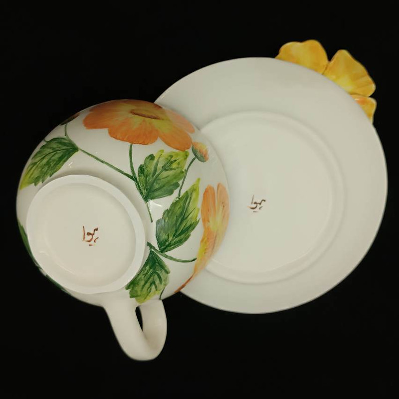 ست فنجان و نعلبکی سرامیکی هیوا مدل پامچال کد 21643964
