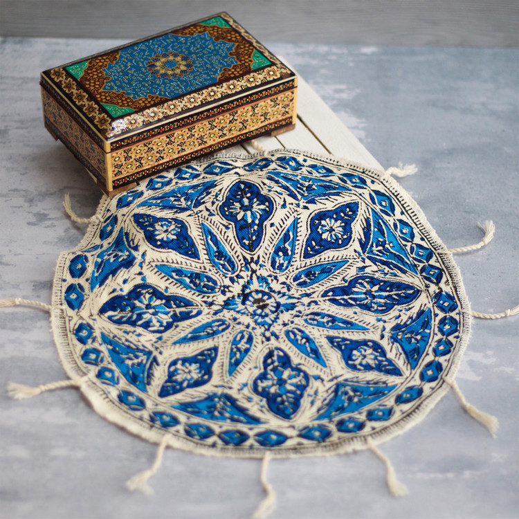 رومیزی قلمکار مدل دایره ای