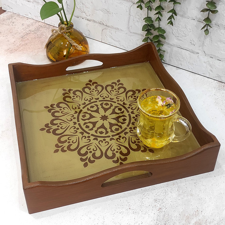 سینی چوبی طرح افسون