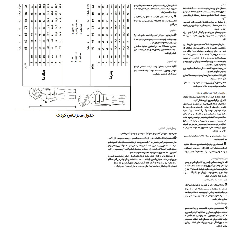 الگو خیاطی پیراهن و سارافن کودک بوردا کیدز کد 9380 سایز 5 تا 10 سال متد مولر