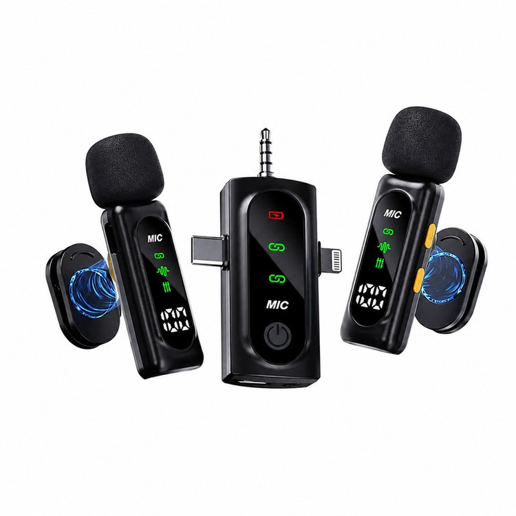 ست میکروفن بی سیم مدل T90pro با درگاه اتصال تایپ سی
