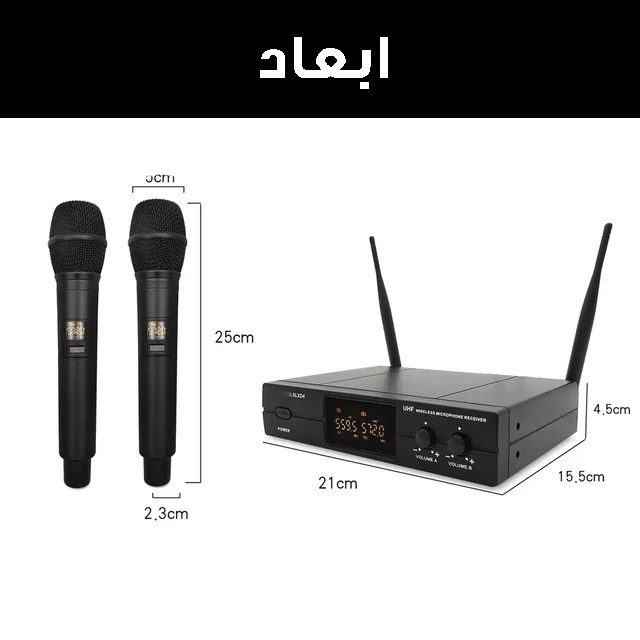 میکروفن بی سیم مدل دو کانال دستی کد TW100