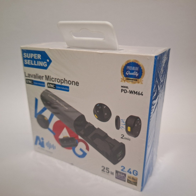 ست میکروفن بی سیم مدل PD-WM64 با درگاه اتصال تایپ سی و لایتنینگ