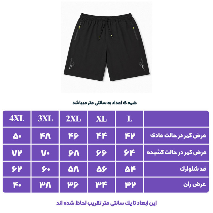 شلوارک ورزشی مردانه مدل P93E7