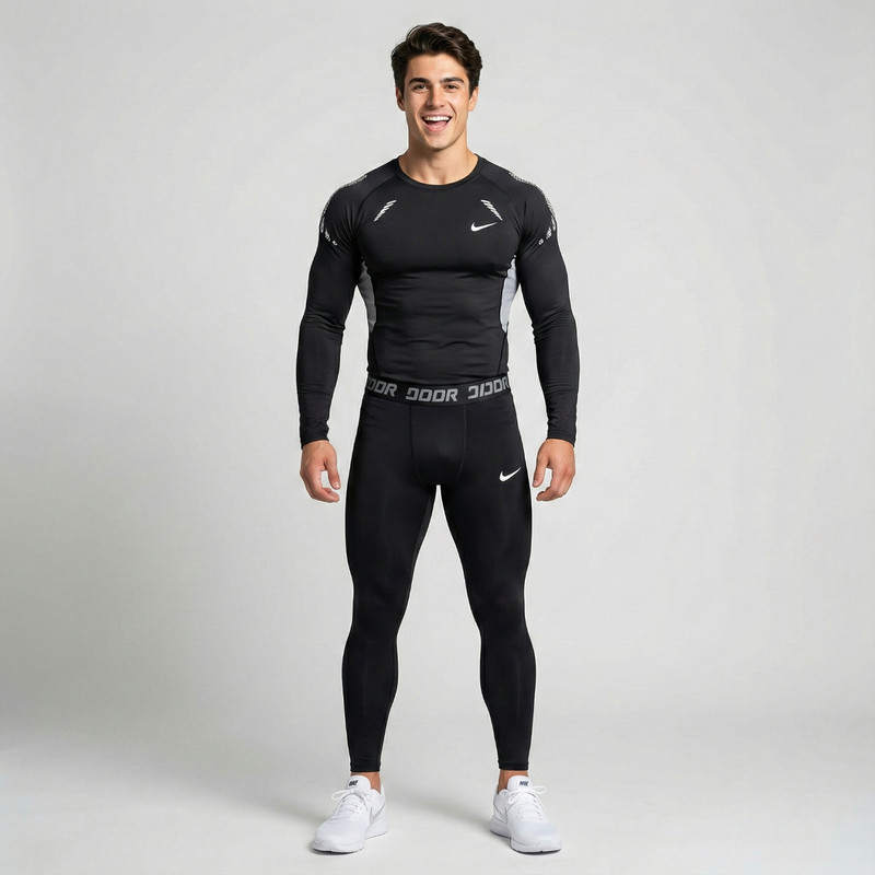 ست تیشرت آستین بلند و لگینگ ورزشی مردانه مدل Winter Run
