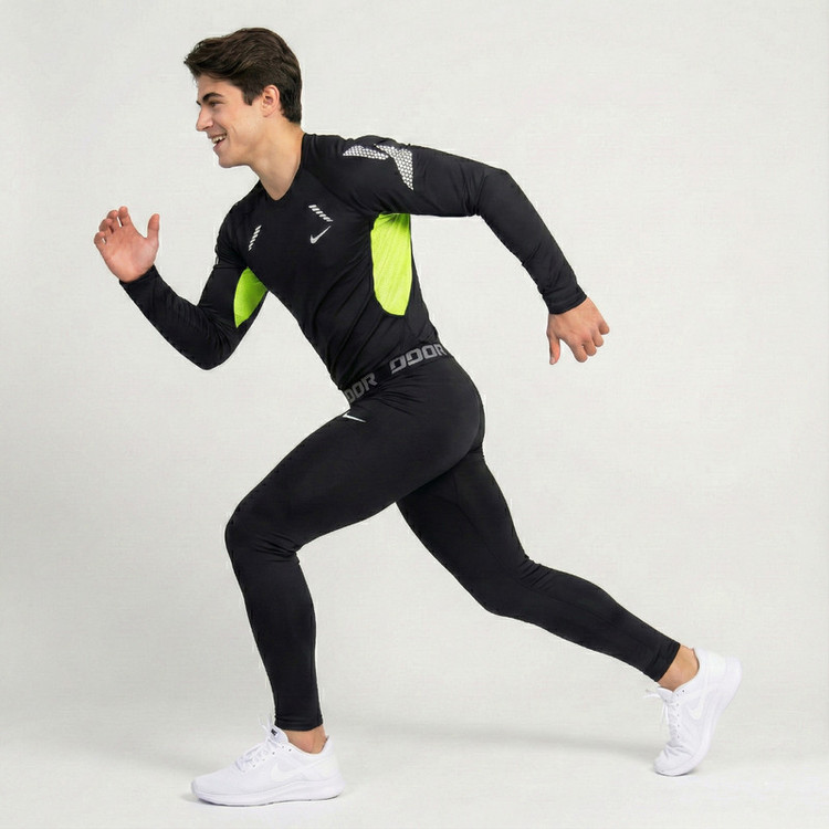 ست تیشرت آستین بلند و لگینگ ورزشی مردانه مدل Winter Run