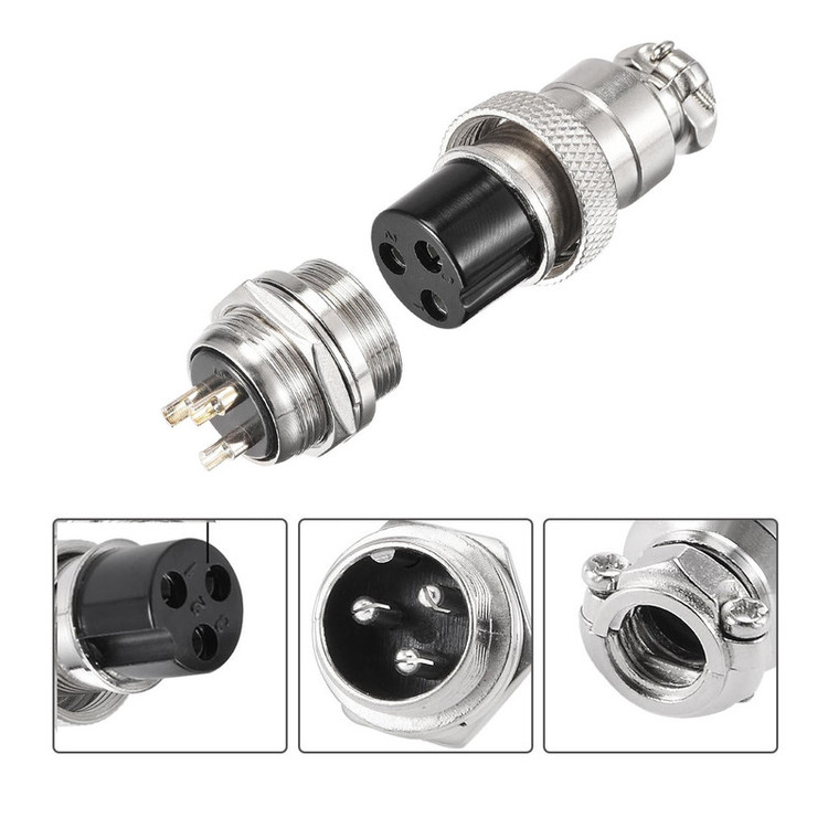 سوکت شارژر اسکوتر برقی مدل فلزی 16 کد MetalSrCNN بسته 2 عددی