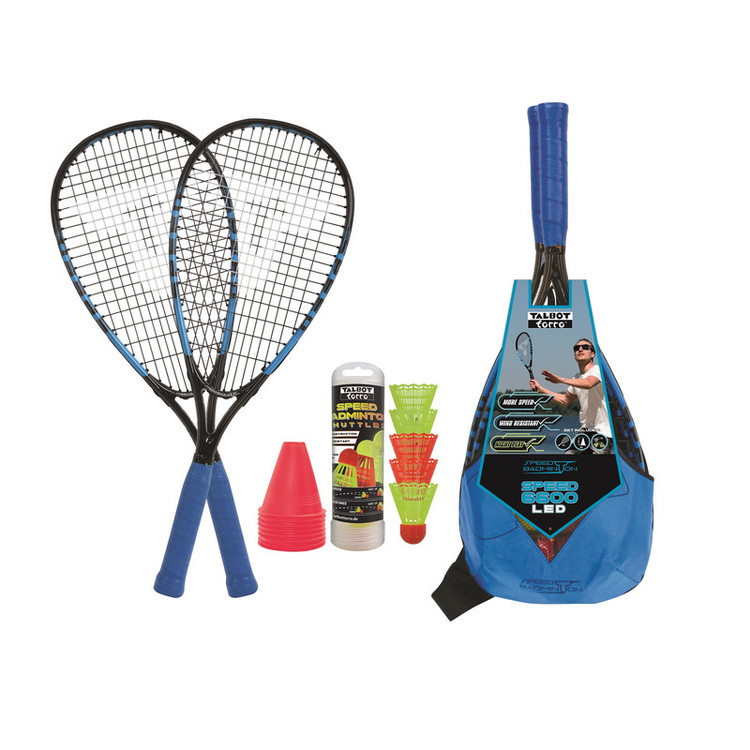 راکت بدمینتون تالبوت تورو مدل Set Speed 6600 LED بسته 2 عددی