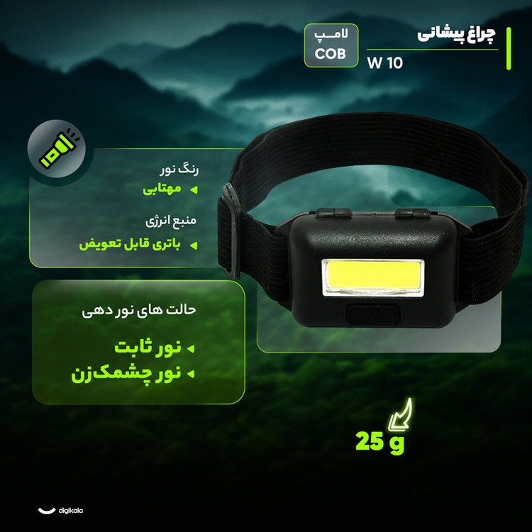 چراغ پیشانی مدل 10 W