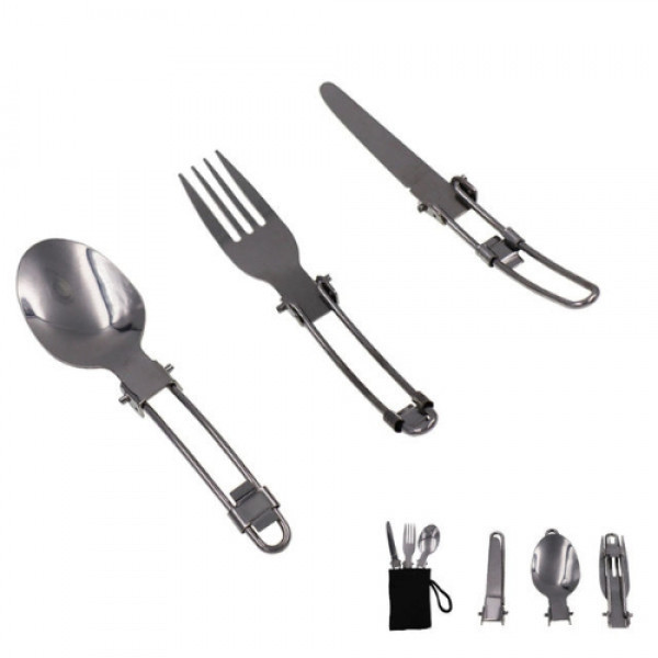 قاشق و چنگال سفری مدل M-569 مجموعه 3 عددی